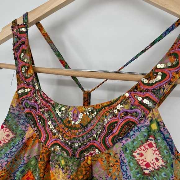 Boho Maxi Halter Tiered Dress Angie‎ Boutique Fairy Sequin - Picture 4 of 13